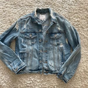 Zara distressed denim jacket